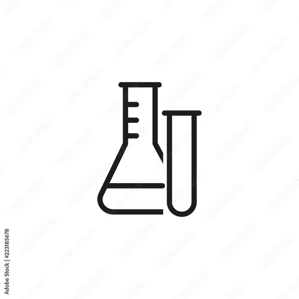 test-tube-and-flask-line-icon-glass-scale-equipment-laboratory
