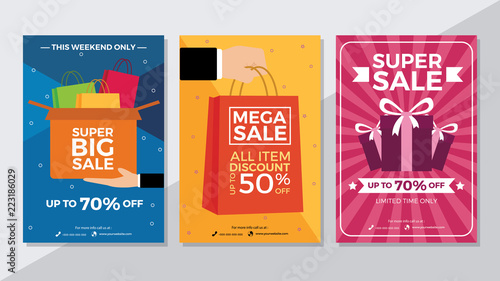 Super Big Sale, Mega Sale and Super Sale Flyer Template