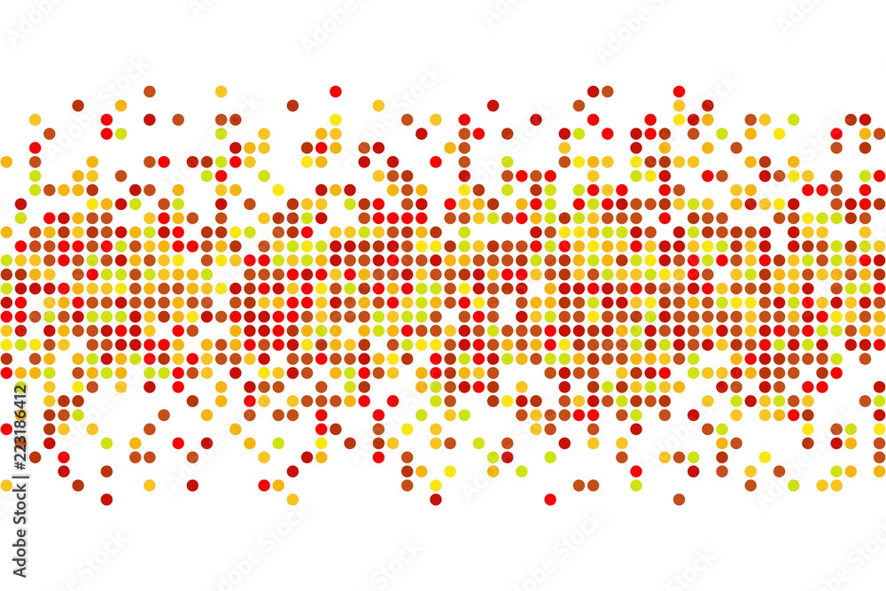 Fototapeta premium Abstract autumn mosaic - vector background from circles with copy space