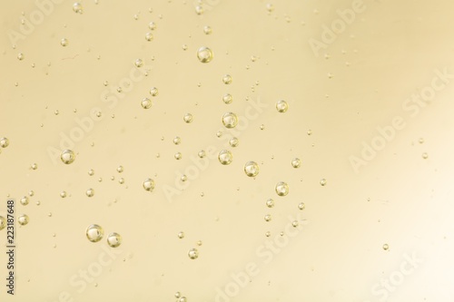 Close up of carbonation bubbles in champagne