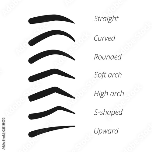 Eyebrow shapes vector set