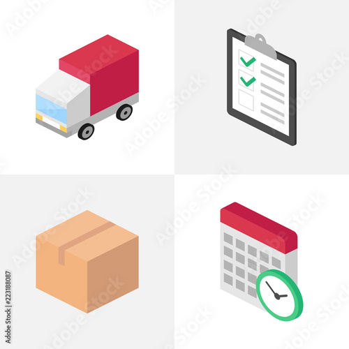 Delivery isometric icons