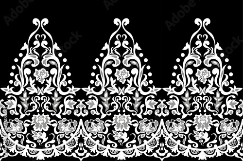 Lace elegant seamless baroque pattern vector. Embroidery design. Luxury style