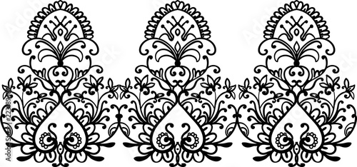 Lace elegant seamless baroque pattern vector. Embroidery design. Luxury style