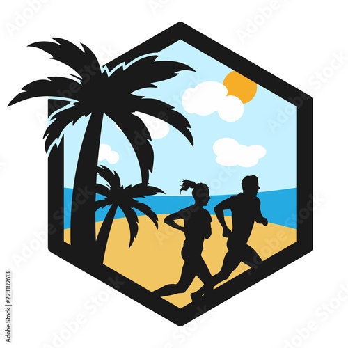 sporty running club logo design