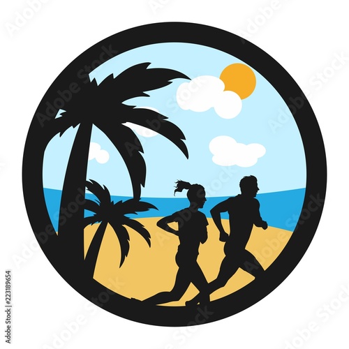 sporty running club logo design