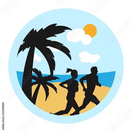 sporty running club logo design