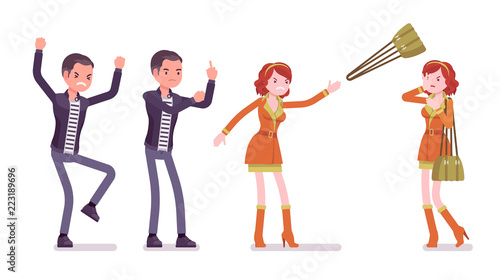 Young man and woman negative emotions