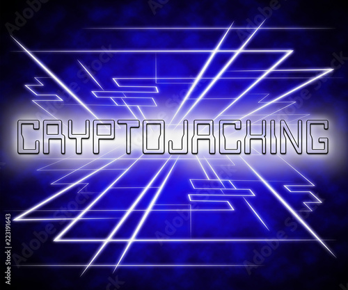 Cryptojacking Crypto Attack Digital Hijack 3d Illustration