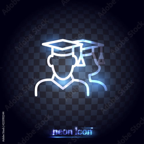 students icon. neon series.