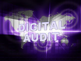 Digital Audit Cyber Network Examination 3d Illustration