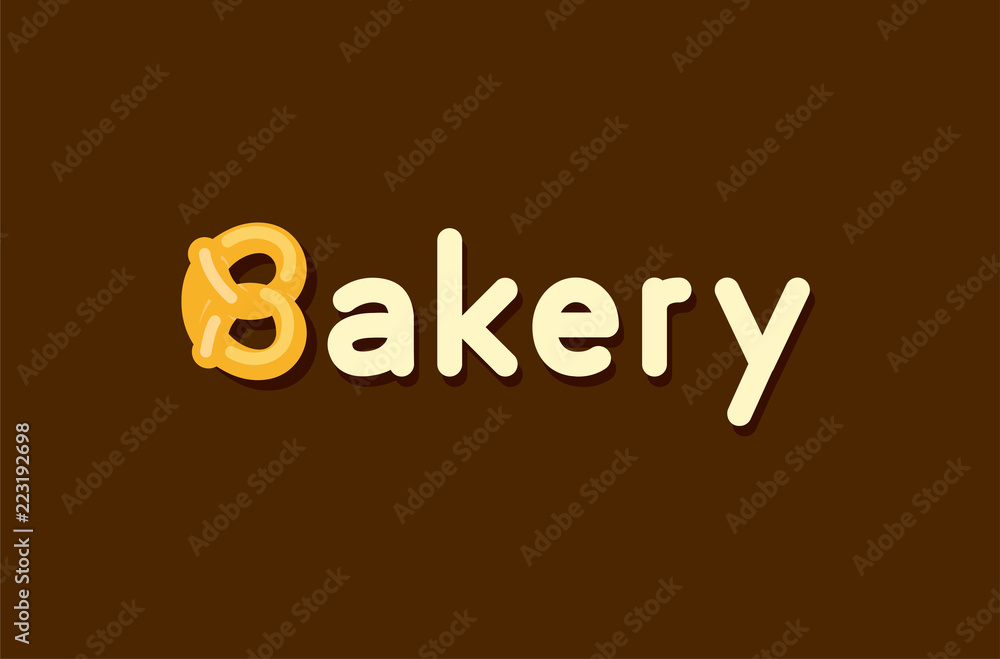 Baker Logo with Pretzel roll - Vector Emblem Design of Baker products on dark background in creative style. Baker Logo with Pretzel roll - Vector Emblem Design of Baker products on dark background in creative style.