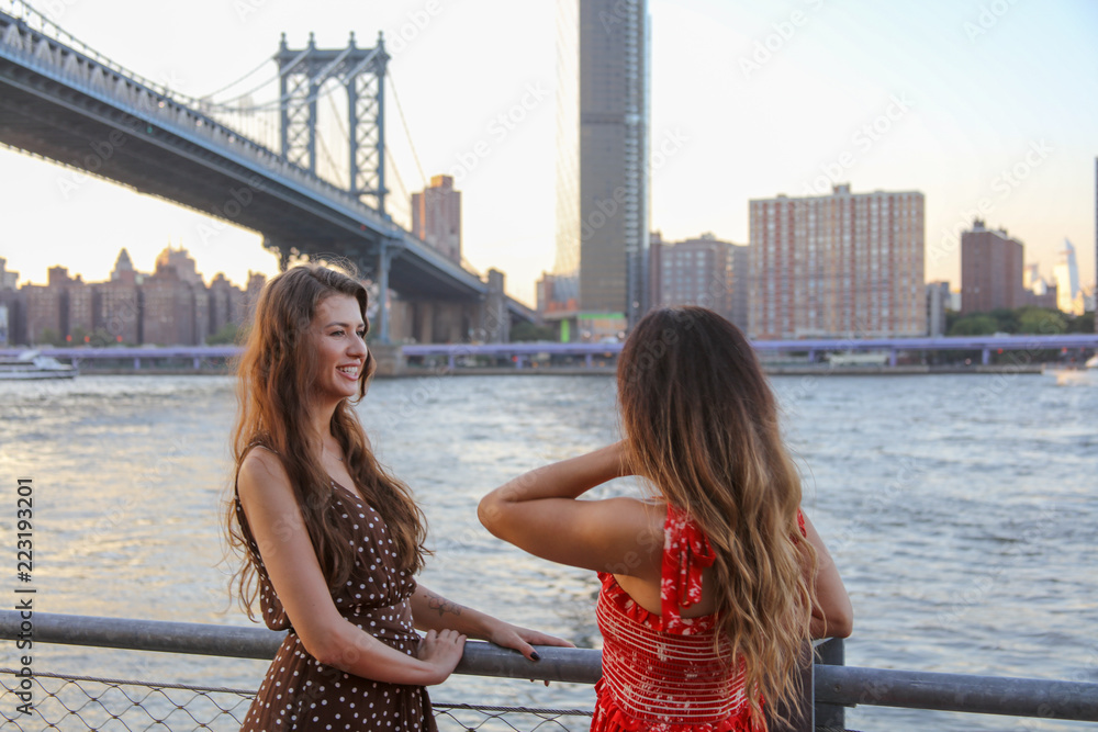 Women in Park along East River in NYC