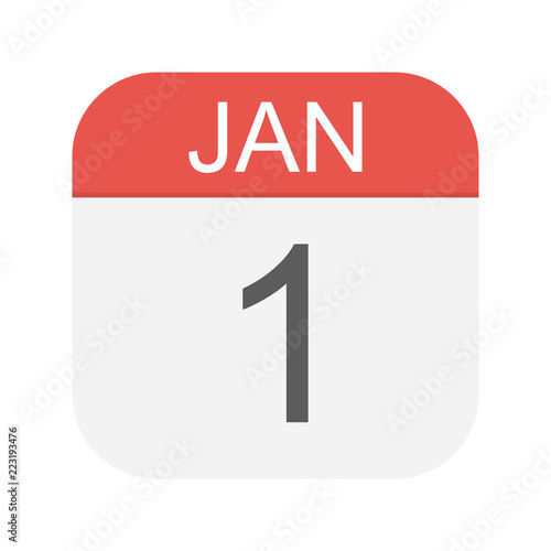January 1 - Calendar Icon