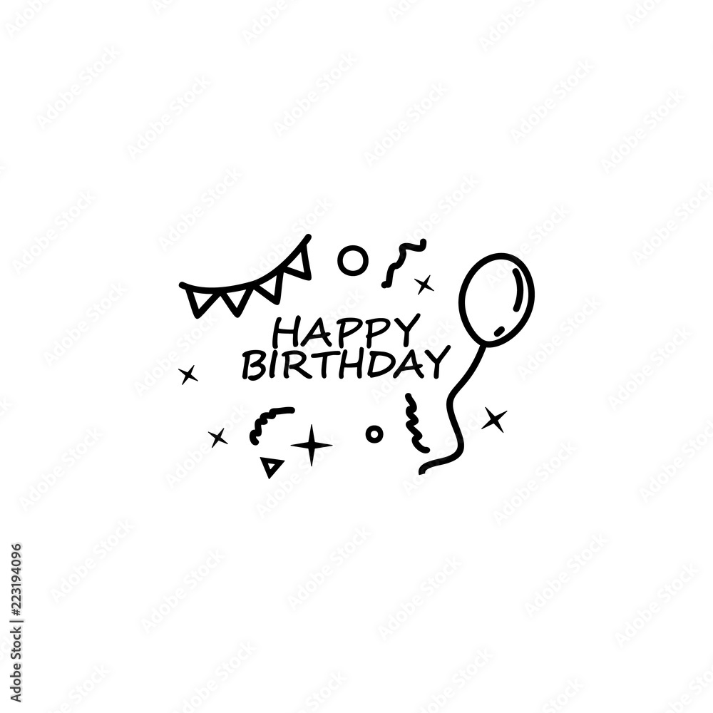 Happy Birthday Dusk Style Icon Element Of Birthday Party In Dusk Style Icon For Mobile Concept And Web Apps Thin Line Happy Birthday Icon Can Be Used For Web And Mobile Stock