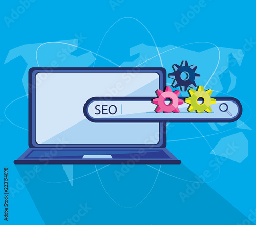 search engine optimization with laptop