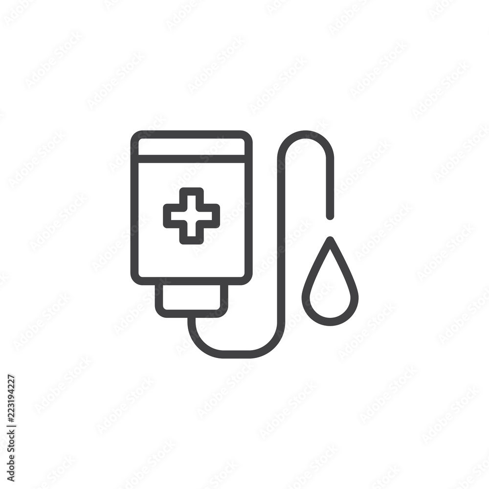 Blood donation outline icon. linear style sign for mobile concept and web design. blood transfusion simple line vector icon. Symbol, logo illustration. Pixel perfect vector graphics Blood donation outline icon. linear style sign for mobile concept and web design. blood transfusion simple line vector icon. Symbol, logo illustration. Pixel perfect vector graphics