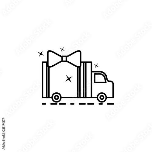 gift delivery dusk style icon. Element of birthday party in dusk style icon for mobile concept and web apps. Thin line gift delivery icon can be used for web and mobile