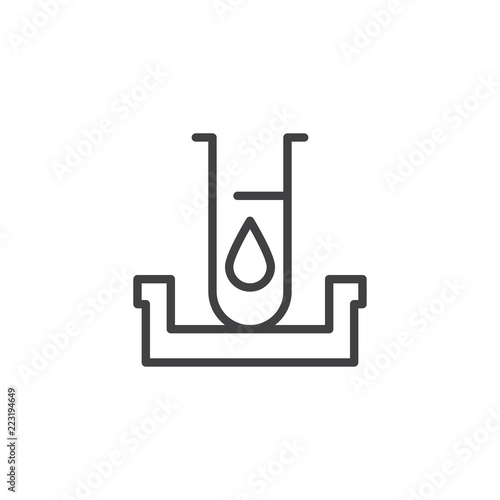 Blood donation outline icon. linear style sign for mobile concept and web design. Blood test tube simple line vector icon. Symbol, logo illustration. Pixel perfect vector graphics