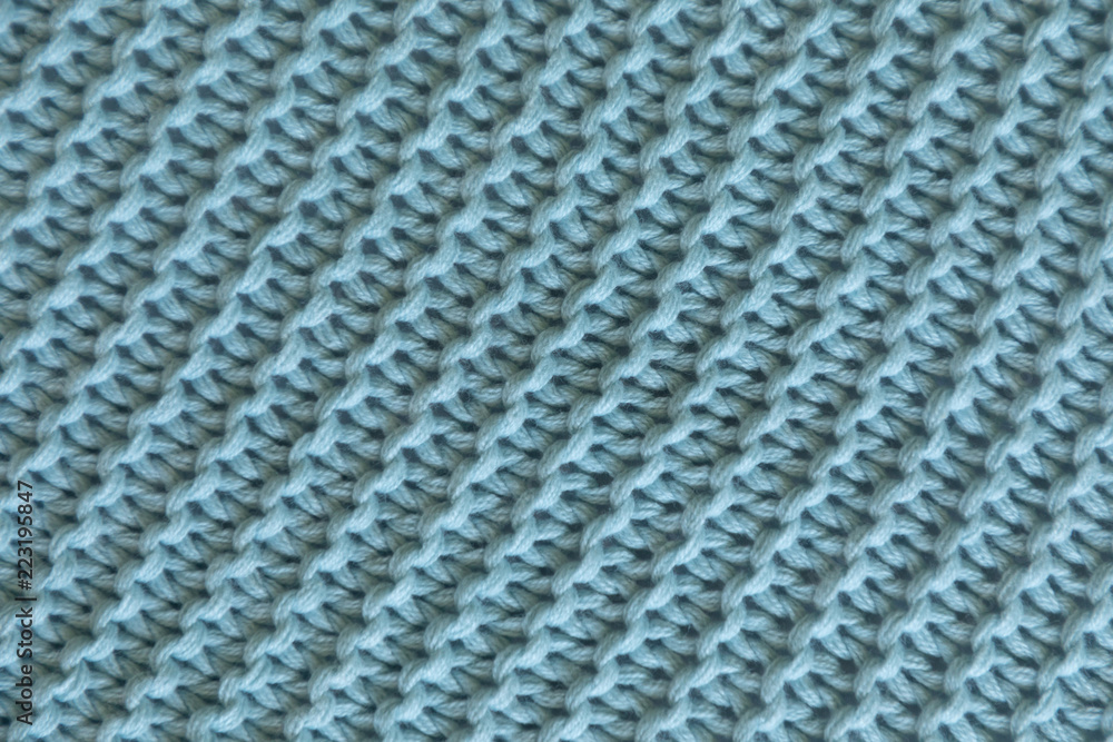 Handmade blue knitting wool texture background, knitted blanket Handmade blue knitting wool texture background, knitted blanket
