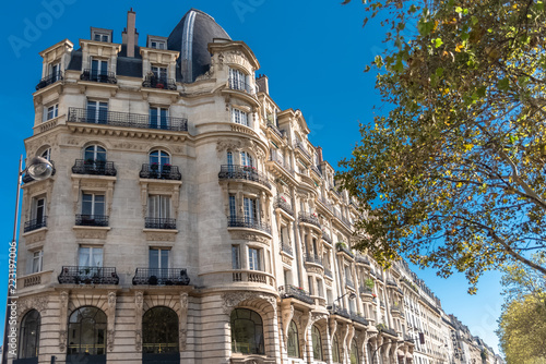 Paris, beautiful building boulevard Richard-Lenoir, typical parisian facade 