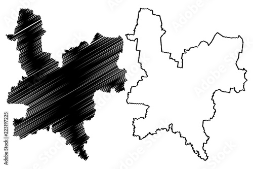 Kirov Oblast (Russia, Subjects of the Russian Federation, Oblasts of Russia) map vector illustration, scribble sketch Kirov Oblast map