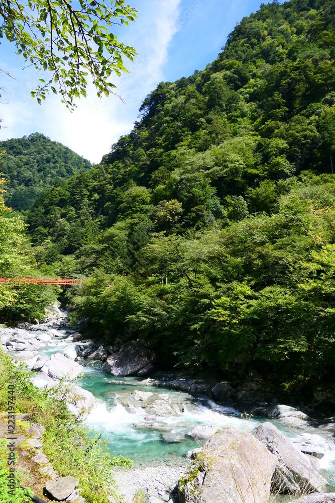 安居渓谷。四国の清流、仁淀川の上流。仁淀川 高知 日本。9月中旬。 安居渓谷。四国の清流、仁淀川の上流。仁淀川 高知 日本。9月中旬。