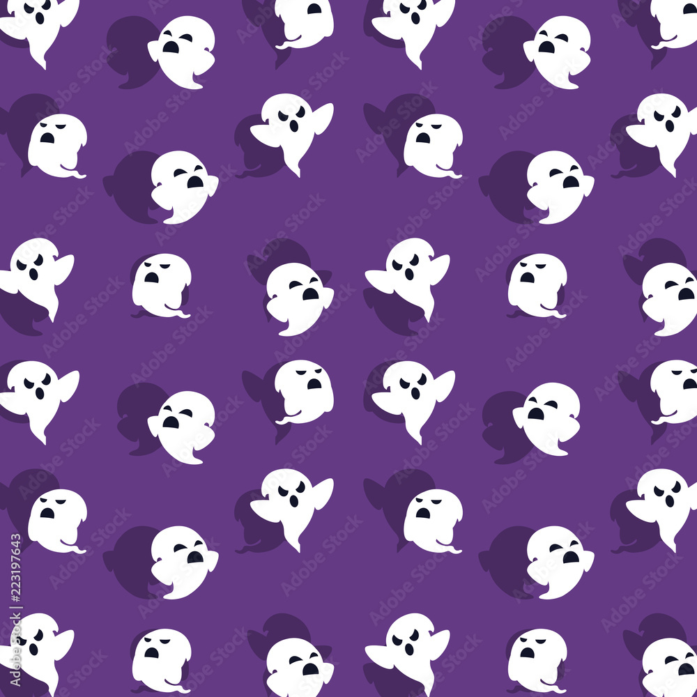 halloween card with ghost pattern background halloween card with ghost pattern background