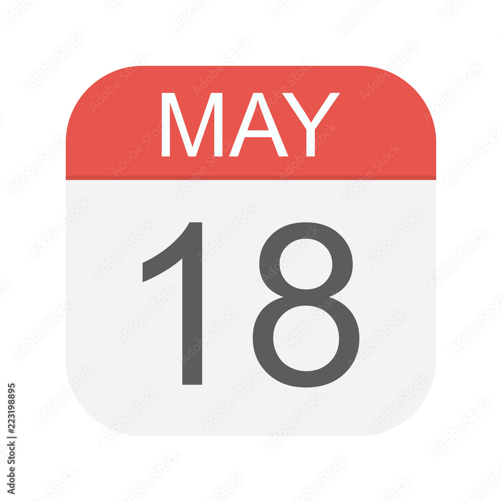Fototapeta premium May 18 - Calendar Icon