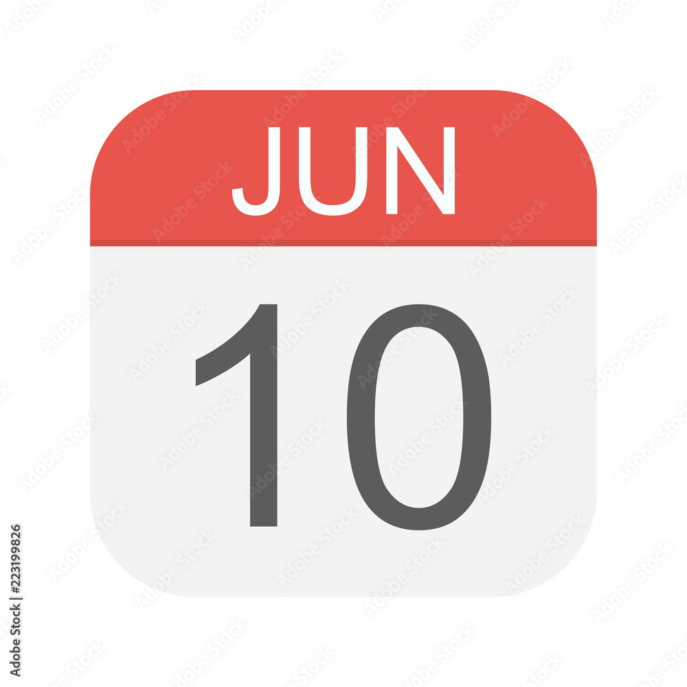 Fototapeta premium June 10 - Calendar Icon