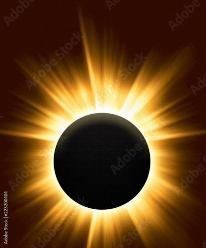 Abstract Solar Eclipse Digital Illustration