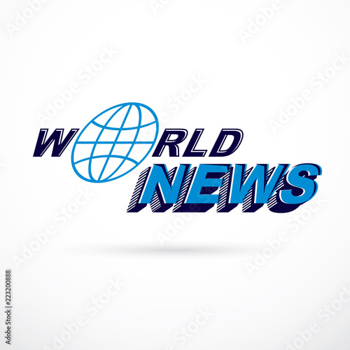 World news inscription, vector illustration. News and facts reporting .