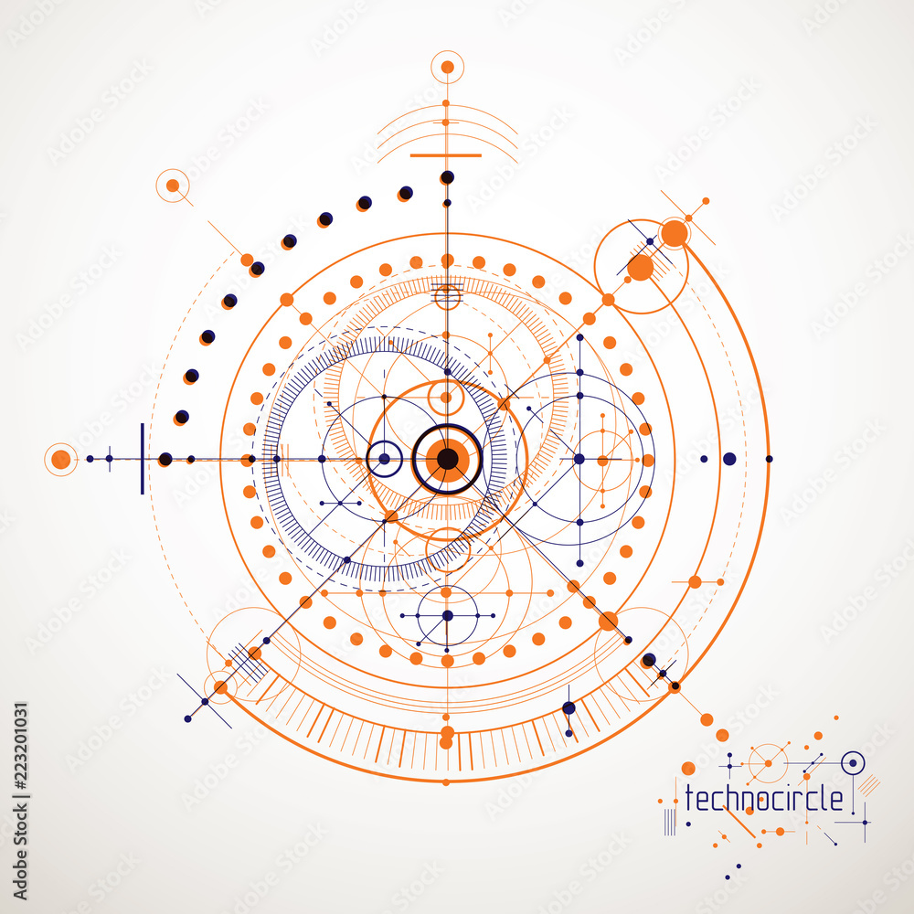 Engineering technological vector wallpaper made with circles and lines ...
