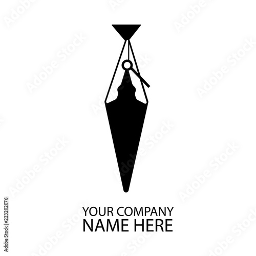 Black necktie with white clothes peg abstract logo 