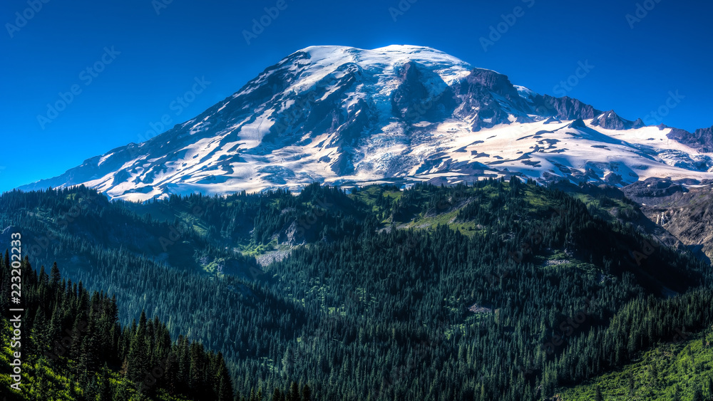 View of Mount Rainier in the State of Washington, USA.