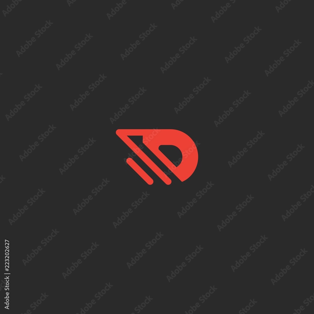 Obraz premium Letter D Minimalist Icon Logo Design Template Element Vector
