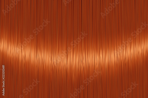 Realistic red ginger straight hair background