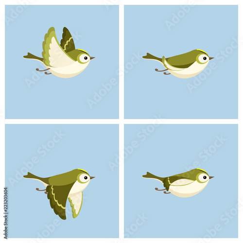 Flying Goldcrest (female) animation sprite sheet
