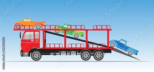 Truck for Car Transportation Vector