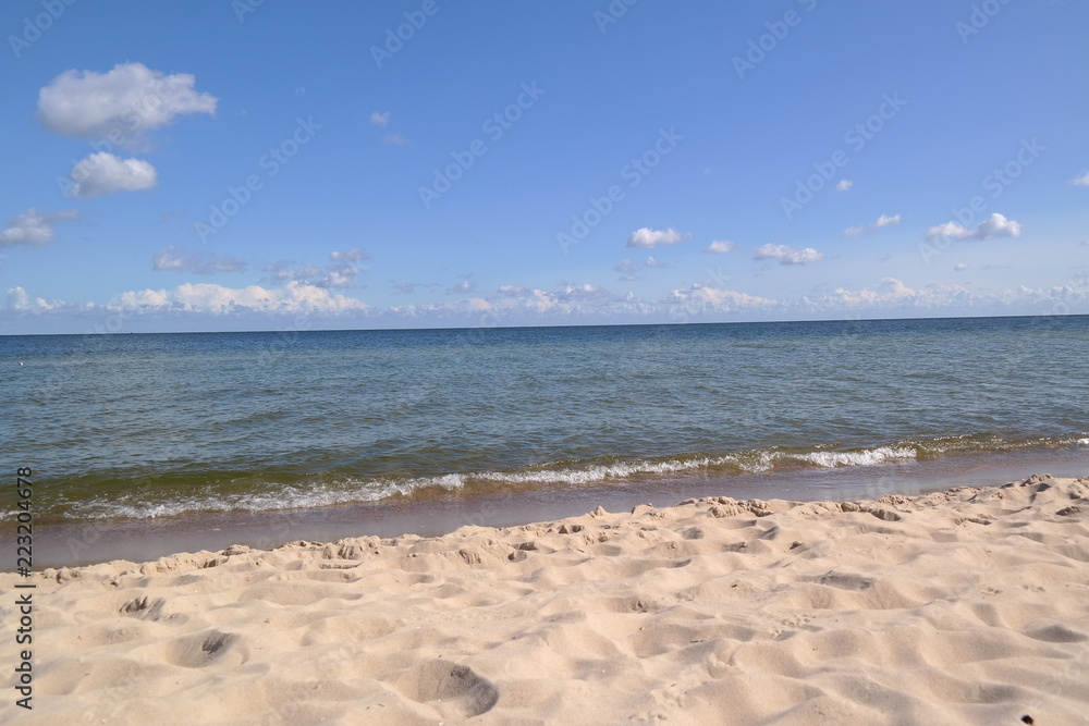 a sunny afternoon at the beach of usedom in the baltic sea
