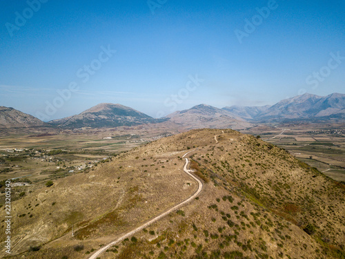 Road on top top the hill in Phoenice ( Finiq ) delvine, albania