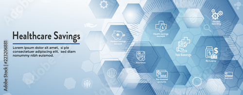 Medical Tax Savings Web Header Banner- Health savings account or flexible spending account - HSA, FSA, tax-sheltered savings