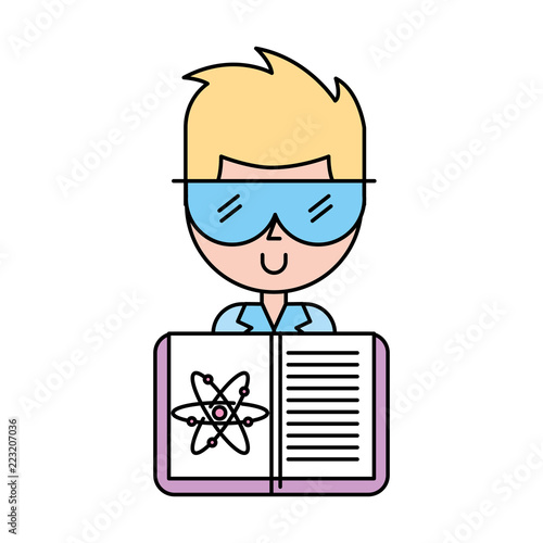scientific man professor book science chemistry atom
