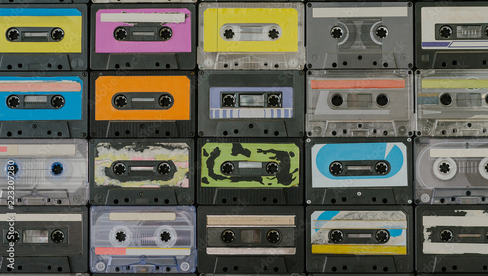 Obraz premium Old cassettes background