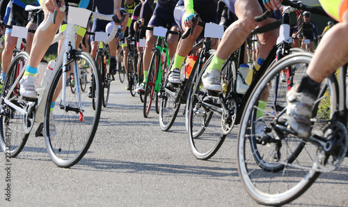 Принти на полотні professional cyclists engaged in a road race