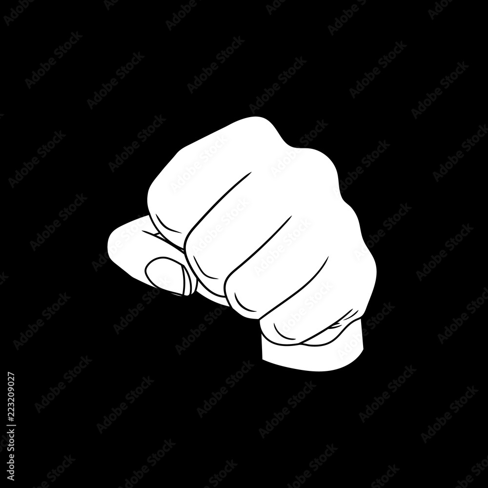 Vector Cartoon White Fist Icon, Isolated Illustration. Vector Cartoon White Fist Icon, Isolated Illustration.