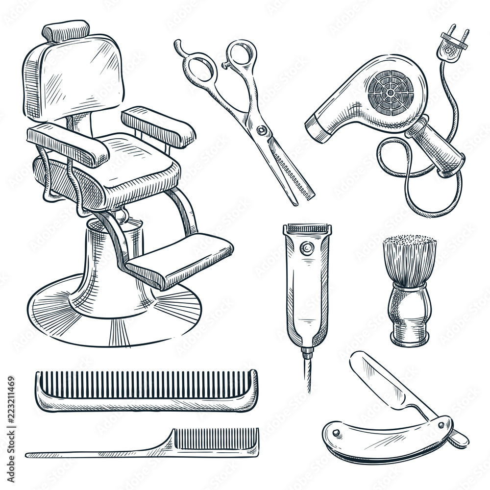 barber shop drawings