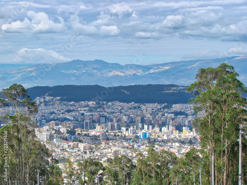 Panoramic view of Ecuadorian capital Quito