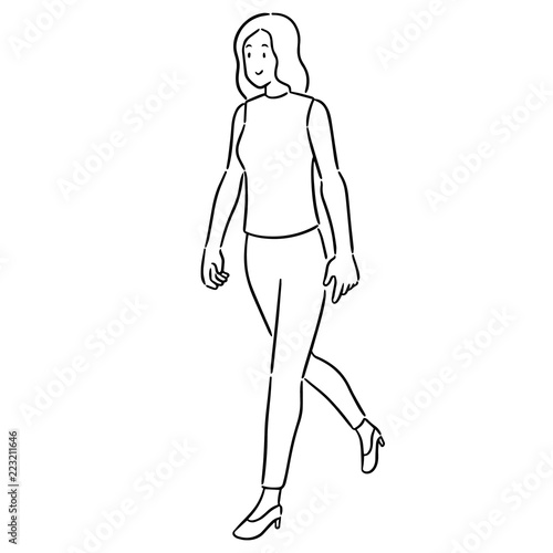 vector of woman walking