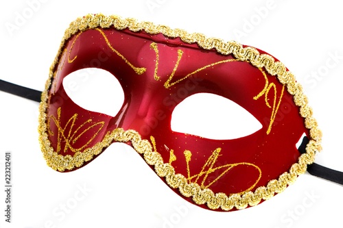 Red and gold masquerade mask